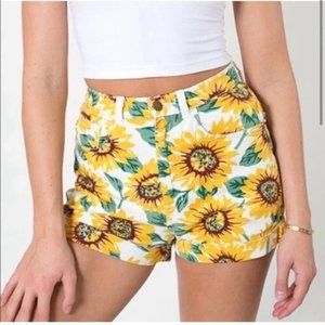 American Apparel 🌻Sunflowers🌻 High Rise Shorts